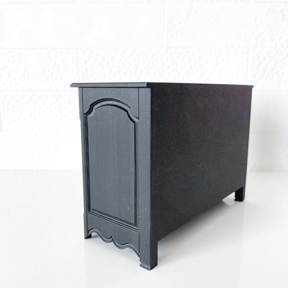 Barbie Miniature Dollhouse Black French Cabinet Sideboard 1:6 Scale 3D Printed - Picture 2 of 5